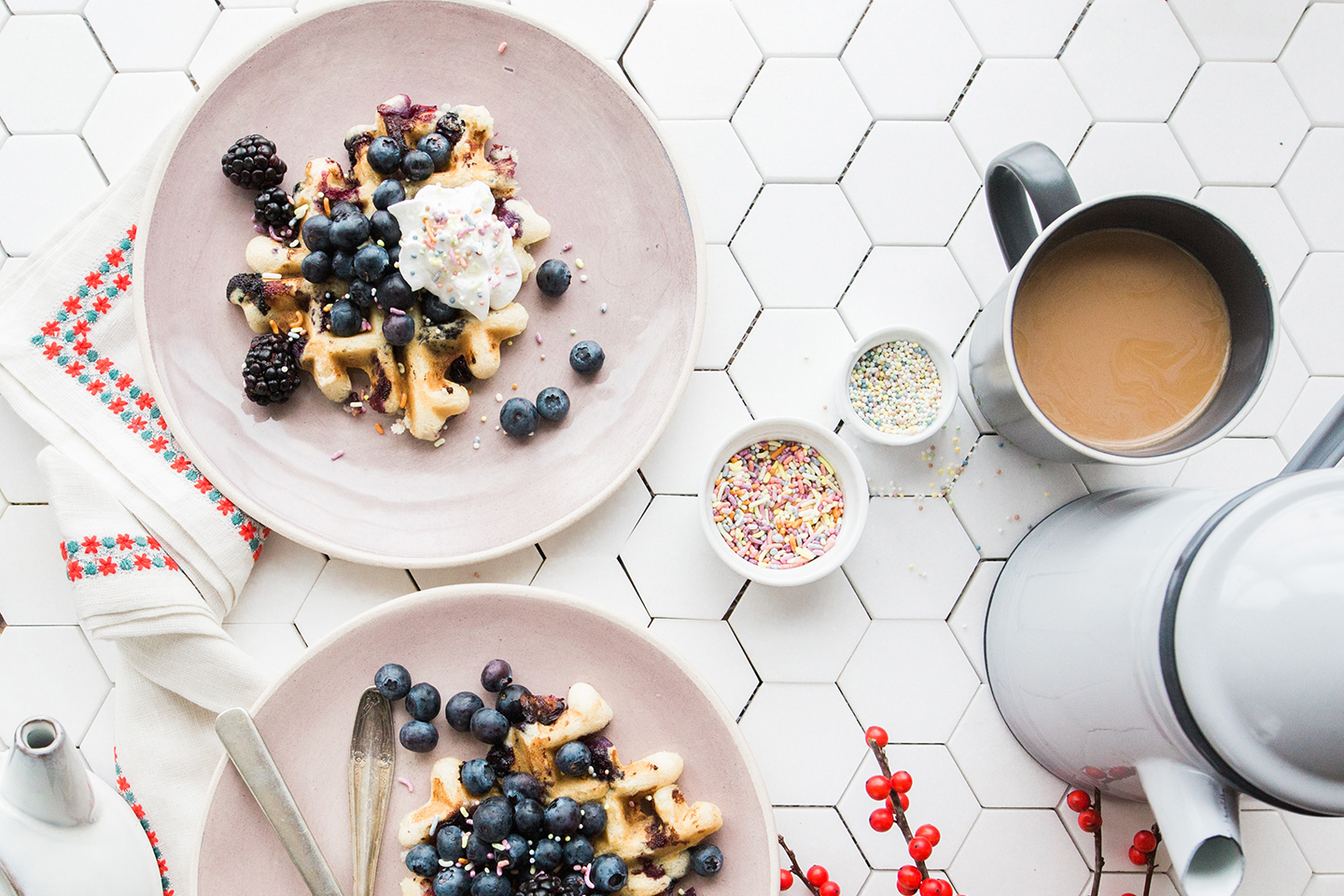 Blueberry Oatmeal Waffles